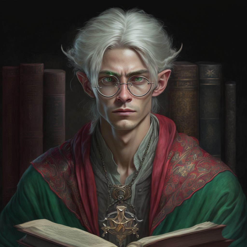 AI Midjourney Prompt for Fantasy and Magic - Young Elf Alchemist's Portrait