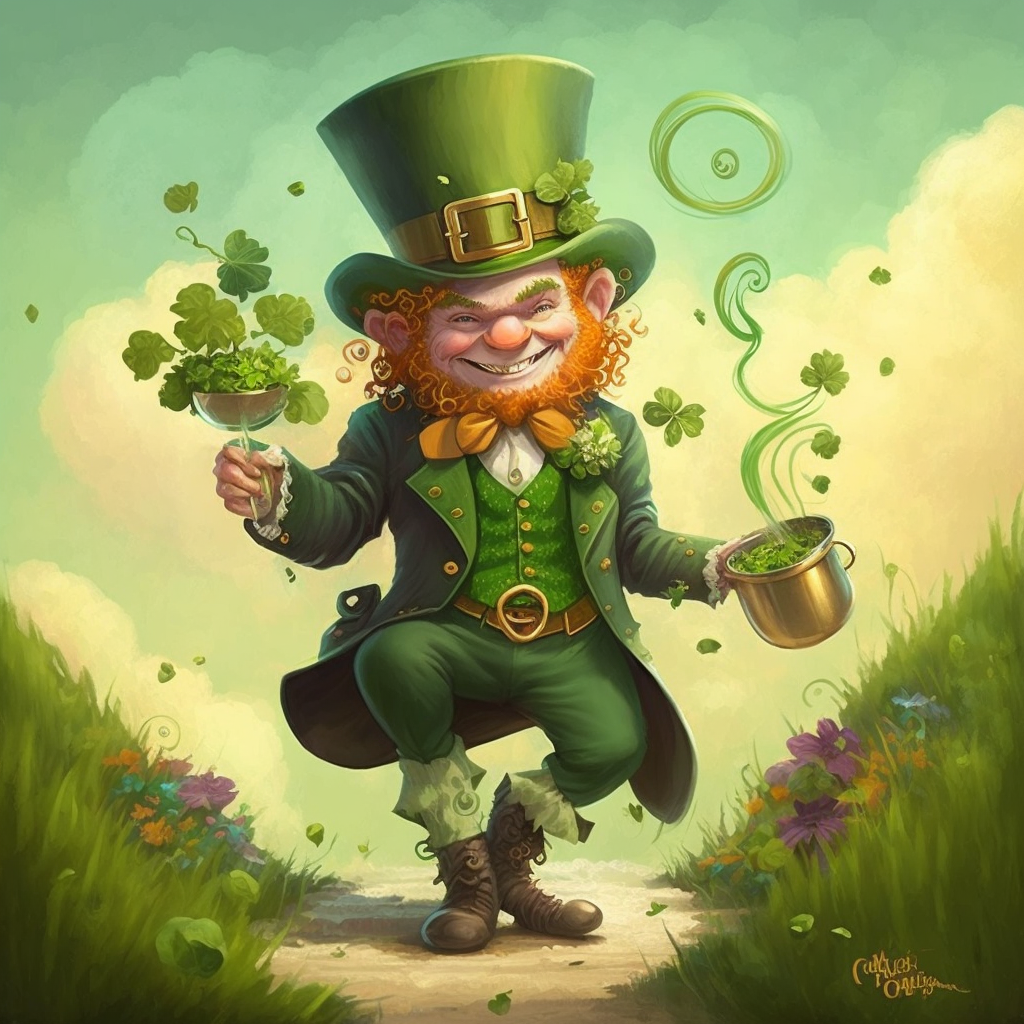 AI Midjourney Prompt for St Patricks Day - Cheerful Leprechaun