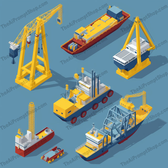 AI Midjourney Prompt for Isometrics - B83s - Shipping Container Icons