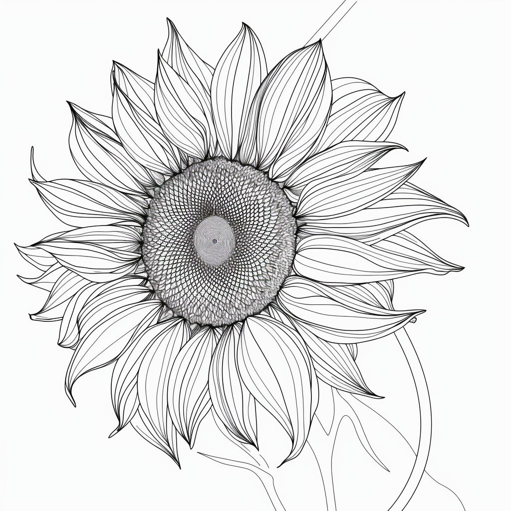 AI Midjourney Prompt for Coloring Page - Minimalist Flower Art