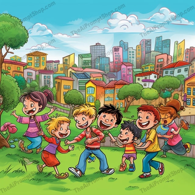 AI Midjourney Prompt for C253 - Storybook Illustrations - Colorful Kids Drawing