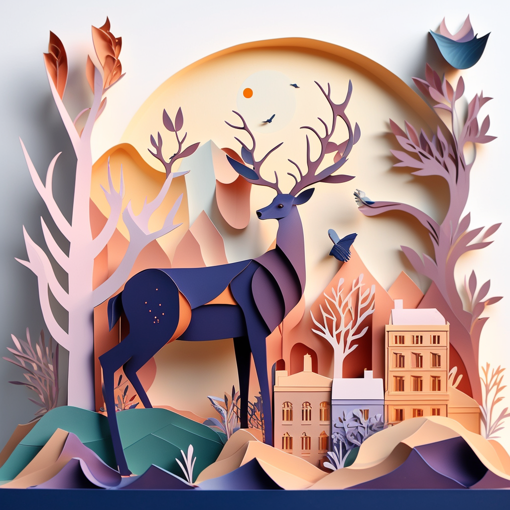 AI Midjourney Prompt for Animal - Multidimensional City Craft