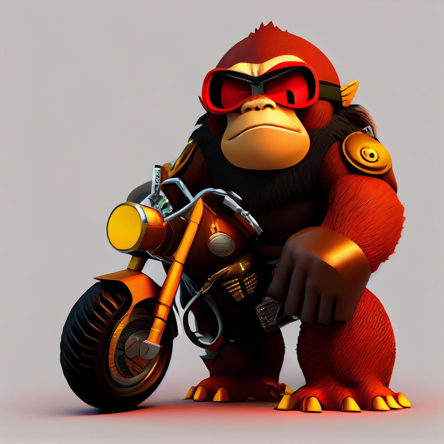 AI Midjourney Prompt for Animal - Red Cliff Biker Beast