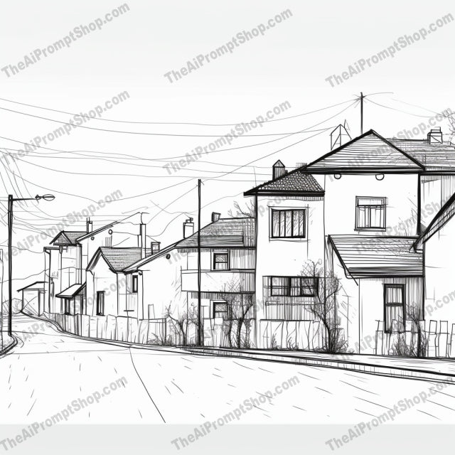 AI Midjourney Prompt for Illustrations - B14s - Minimalist Urban Houses