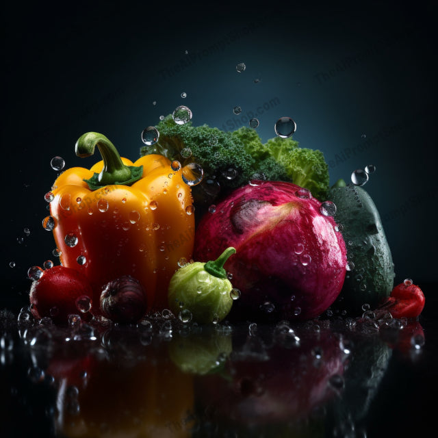 AI Midjourney Prompt for Food - B341s - Vibrant Vegetables