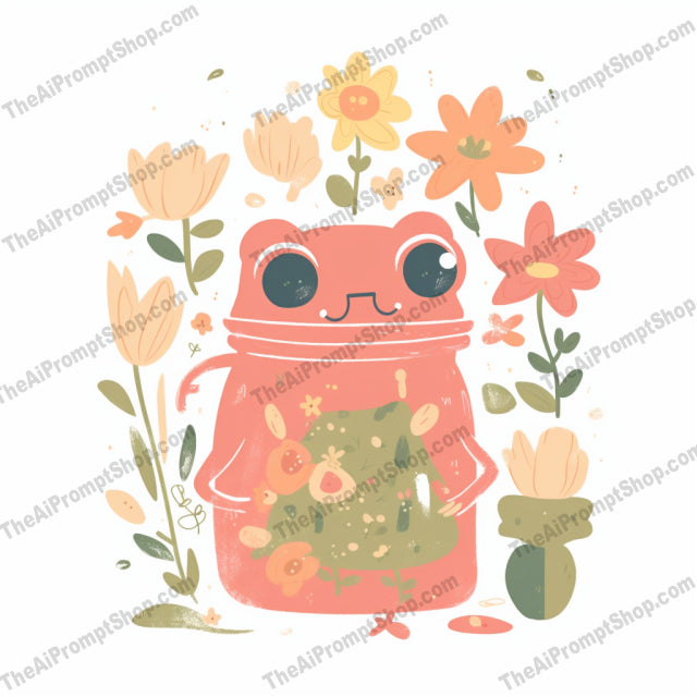 AI Midjourney Prompt for Illustrations - B220s -  Frog in a Jar