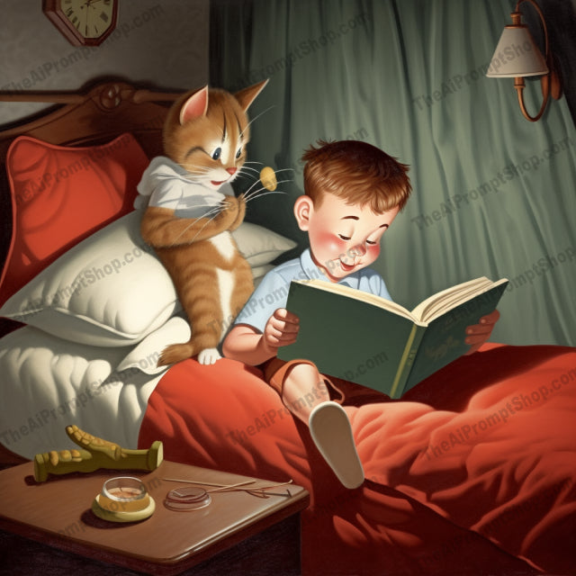 AI Midjourney Prompt for C45 - Storybook Illustrations - Cat and Mouse Tales
