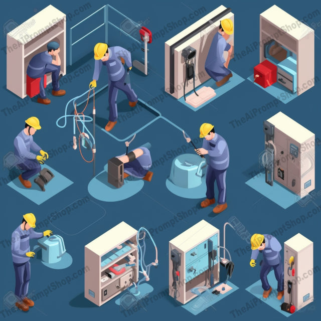 AI Midjourney Prompt for Isometrics - B48s - Isometric Electrical Equipment