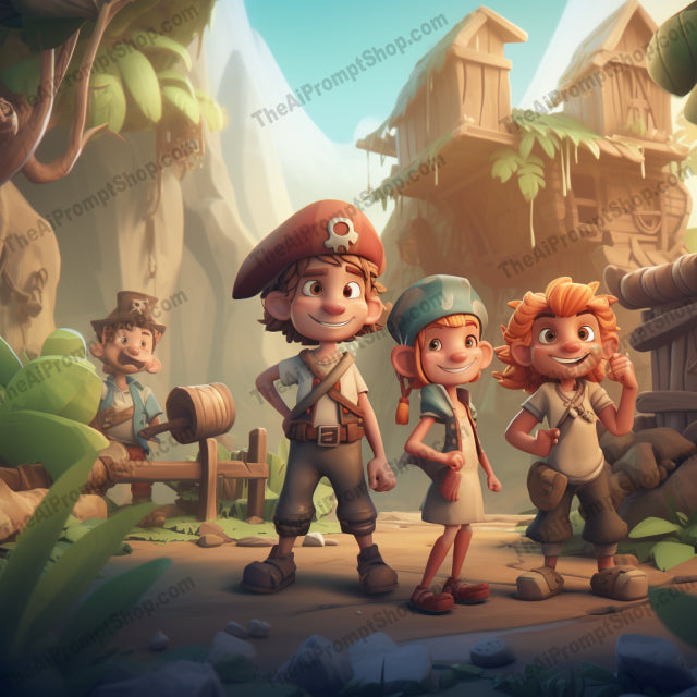 AI Midjourney Prompt for C272 - Storybook Illustrations - Pirate Whimsical Illustrations