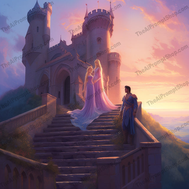 AI Midjourney Prompt for C80 - Storybook Illustrations - Stairway to Fantasy