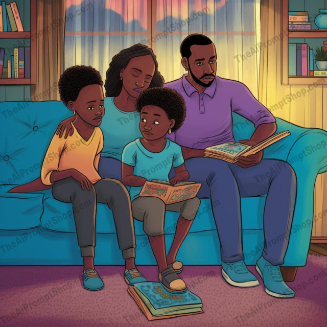 AI Midjourney Prompt for C141 - Storybook Illustrations - Vibrant Family Chronicles