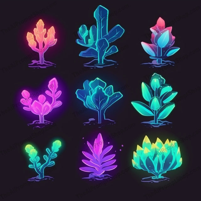 AI Midjourney Prompt for Neon Plants