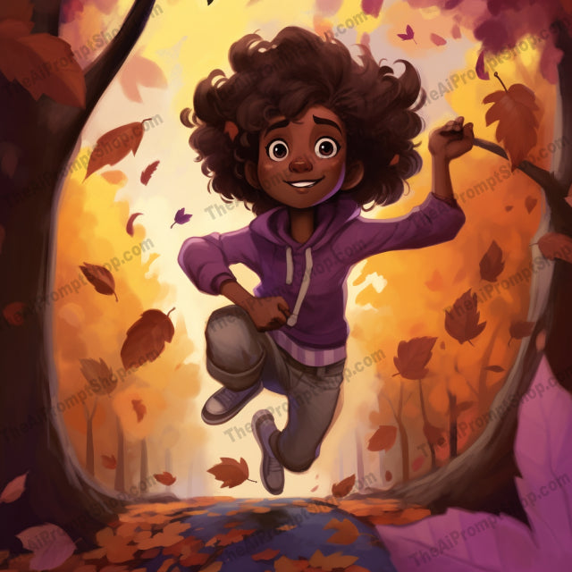 AI Midjourney Prompt for C107 - Storybook Illustrations - Playful Autumn Illustration