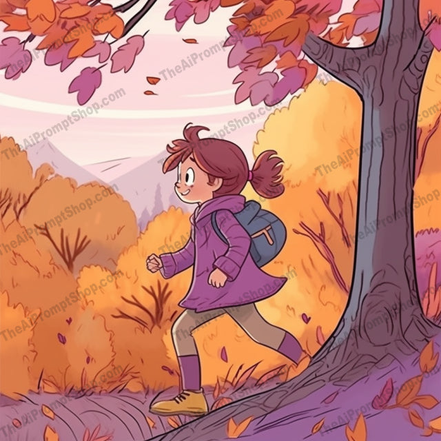 AI Midjourney Prompt for C23 - Storybook Illustrations - Cartoon Child in Autumn Park