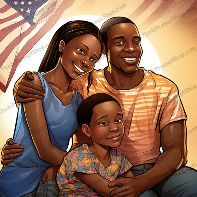 AI Midjourney Prompt for C144 - Storybook Illustrations - Family of Four