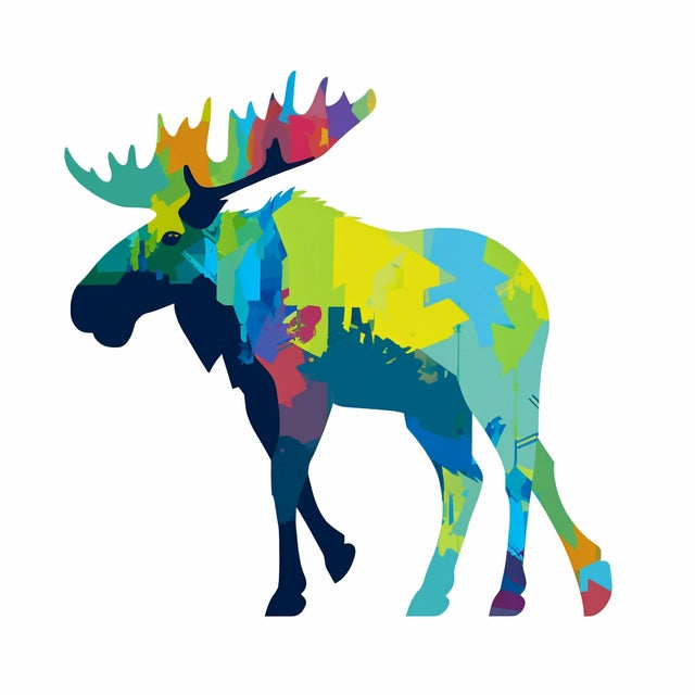 AI Midjourney Prompt for Line Vector Animals in Bold Colors
