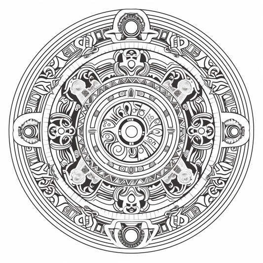 AI Midjourney Prompt for Tondo Style Ornamental Coloring