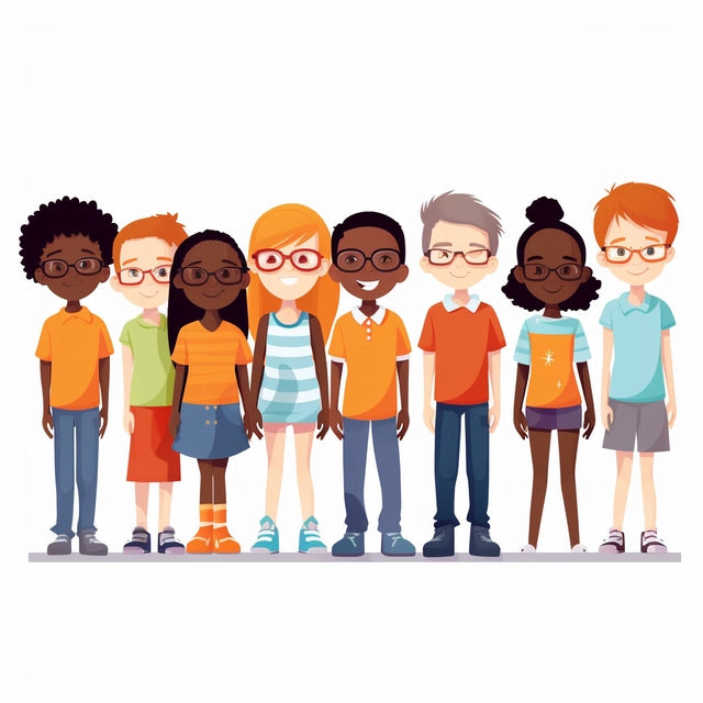 AI Midjourney Prompt for Colorful Children in Nerdcore Style