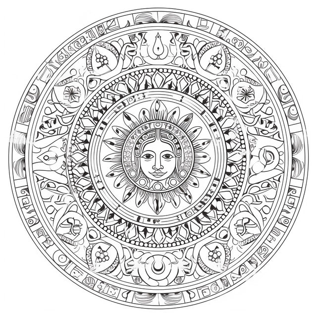 AI Midjourney Prompt for Tondo Style Ornamental Coloring