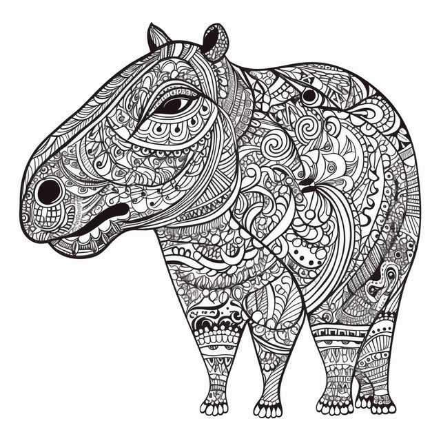 AI Midjourney Prompt for Ornamental Abstraction Animal Coloring