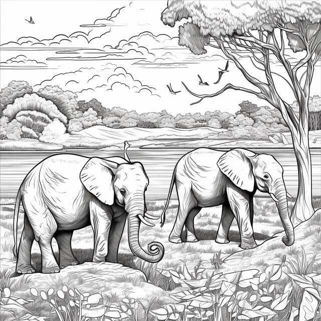 AI Midjourney Prompt for Countryside Graphic Animal Coloring