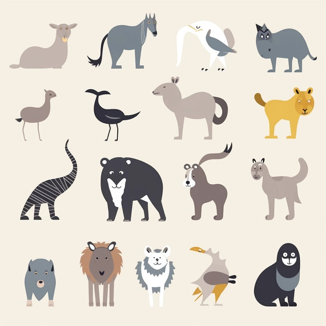 AI Midjourney Prompt for Animated Wild Animal Icons