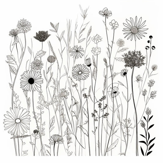 AI Midjourney Prompt for Minimalist Wild Flower Studies