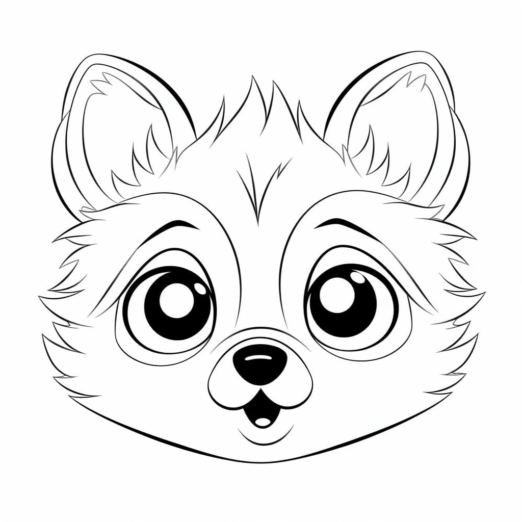 AI Midjourney Prompt for Coloring Page - Pixar Style Happy Animal Coloring Page