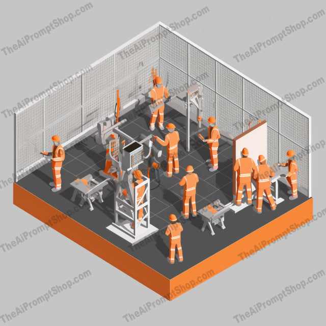 AI Midjourney Prompt for Isometrics - B41s - Isometric Construction Workers