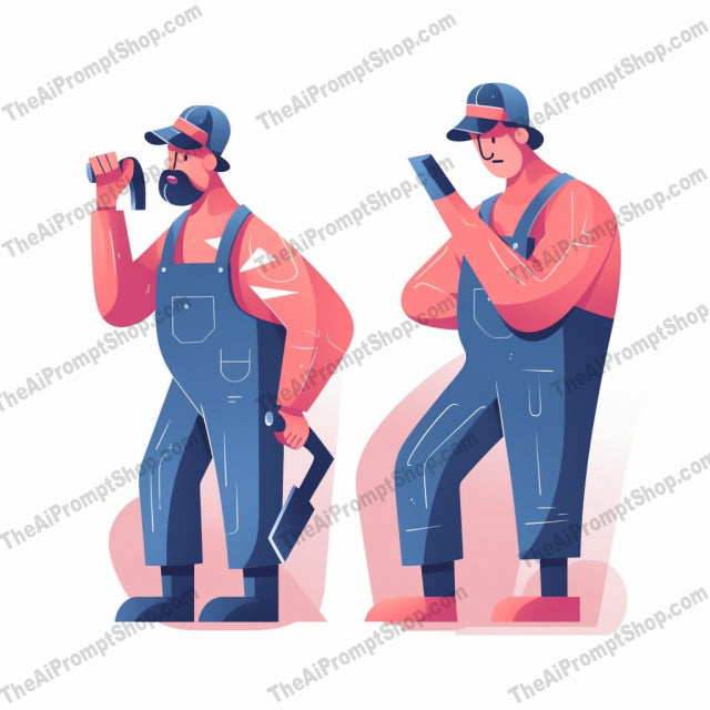 AI Midjourney Prompt for Isometrics - B52s - Reimagined Cartoon Construction Workers