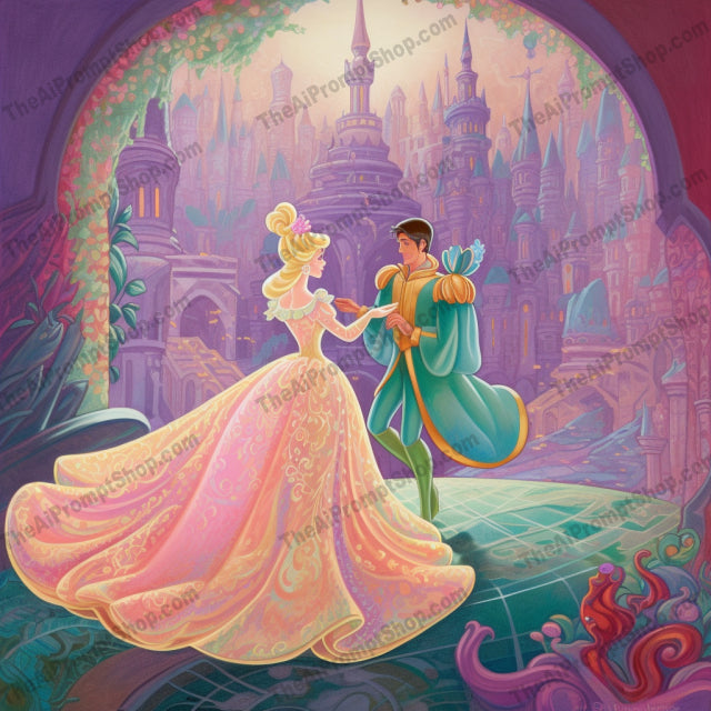 AI Midjourney Prompt for C60 - Storybook Illustrations - Royal Love Story