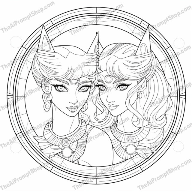 AI Midjourney Prompt for Coloring Pages - 2360