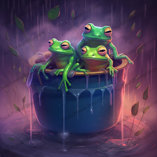 AI Midjourney Prompt for C84 - Storybook Illustrations - Psychedelic Frog Art