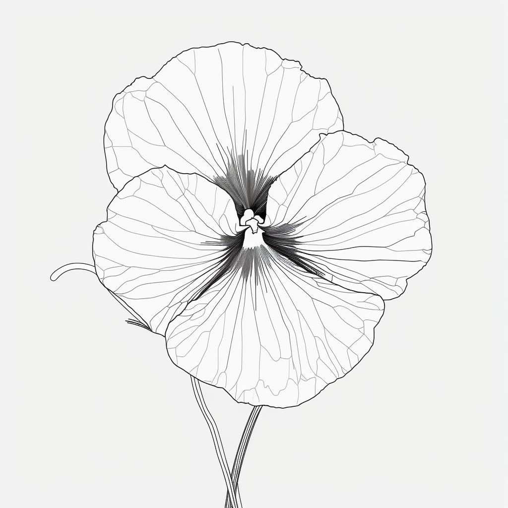 AI Midjourney Prompt for Coloring Page - Minimalist Flower Art