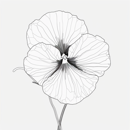 AI Midjourney Prompt for Coloring Page - Minimalist Flower Art