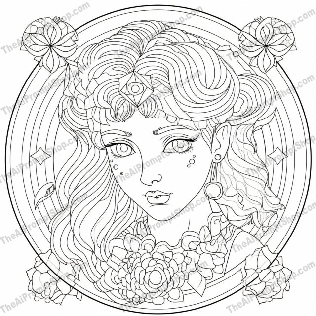 AI Midjourney Prompt for Coloring Pages - 2360