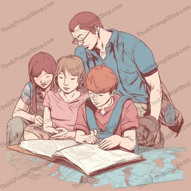 AI Midjourney Prompt for C15 - Storybook Illustrations - Map Book Explorers