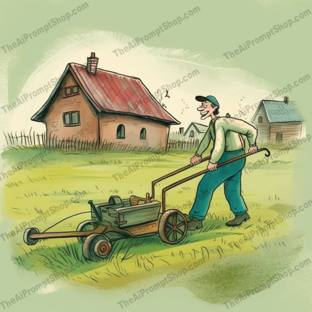 AI Midjourney Prompt for C171 - Storybook Illustrations - Nostalgic Mowing Days