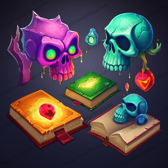 AI Midjourney Prompt for Dark Violet Monster Book
