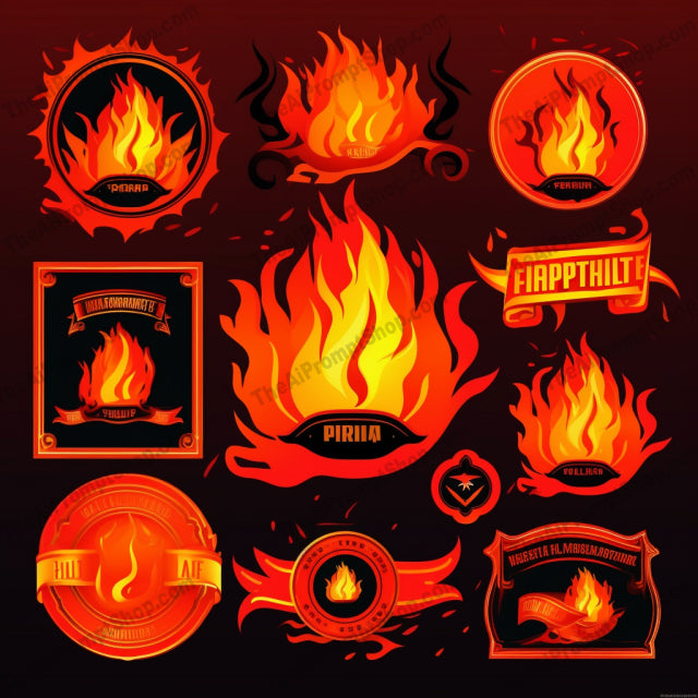 AI Midjourney Prompt for Game Assets - B36s - Realistic Fire Illustrations