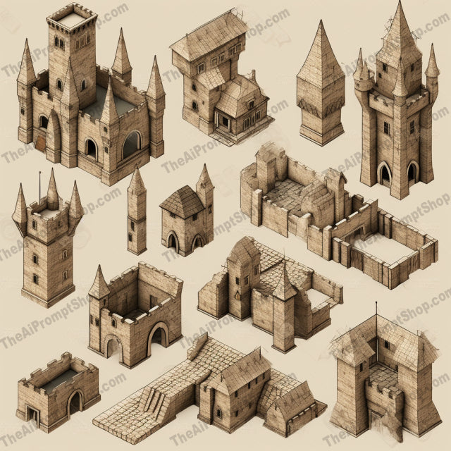 AI Midjourney Prompt for Rough-Hewn Castle Illustrations