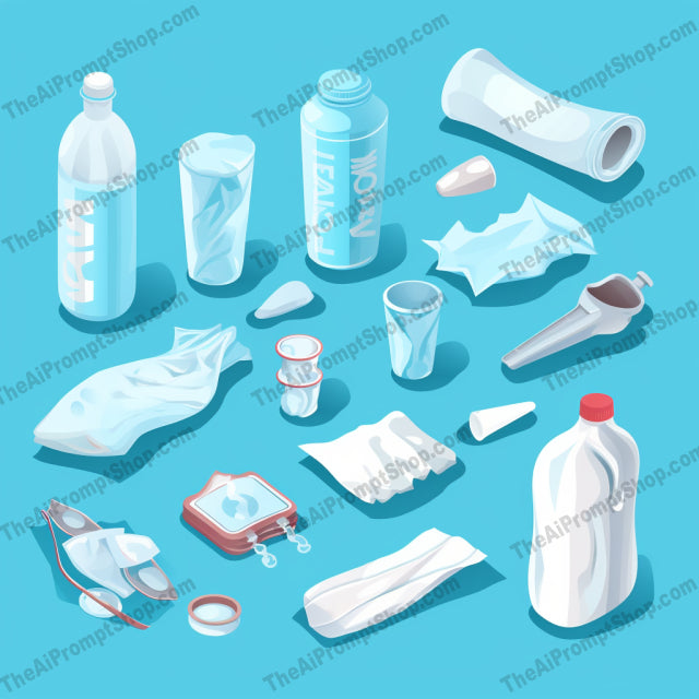 AI Midjourney Prompt for Isometrics - B228s - Disposable Products Collection