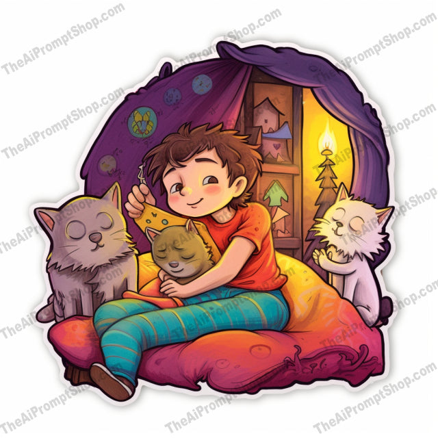 AI Midjourney Prompt for C31 - Storybook Illustrations - A Whimsical Sticker Illustration
