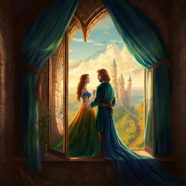 AI Midjourney Prompt for C79 - Storybook Illustrations - Castle Romance Vista