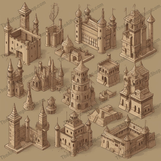 AI Midjourney Prompt for Rough-Hewn Castle Illustrations