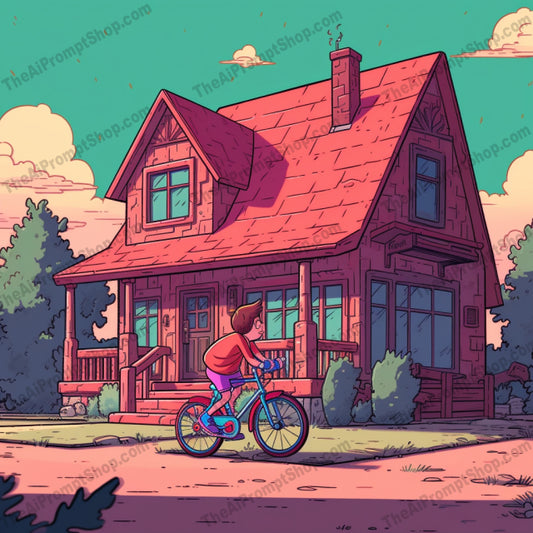 AI Midjourney Prompt for C246 - Storybook Illustrations - Boy and Bike
