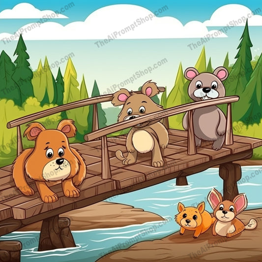 AI Midjourney Prompt for C181 - Storybook Illustrations - Bridge Buddies