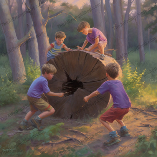 AI Midjourney Prompt for C219 - Storybook Illustrations - Woodsy Kids' Adventure