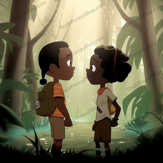 AI Midjourney Prompt for C251 - Storybook Illustrations - Forest Chat