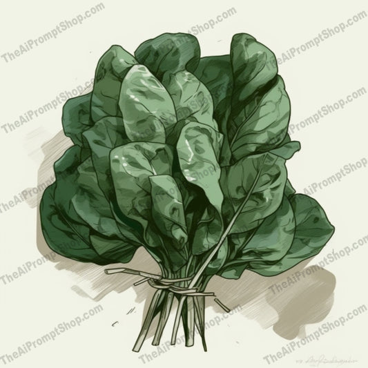 AI Midjourney Prompt for Food - B329s - Fresh Spinach Leaves